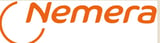 Nemera logo featuring orange text with a circular design element on the left