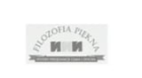 Filozofia Pierwsza logo with gray banner and text, featuring stylized architectural elements