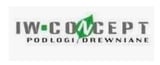 IW Concept company logo with green leaf icon and Podlogi Drewniane text