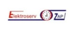Elektroserv ZAP logo featuring red and blue text with a clock icon in the center