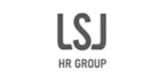 LSJ HR Group logo featuring dark gray letters and text on a light background